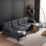 U-shaped Soft-Covered Armrest Backrest Seat Pull Point Wooden Frame Iron Frame Black Feet Indoor 07845976