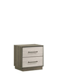 Gem Modern Style 2-Drawer Night stand Made with Wood in Beige & Brown B009P254155