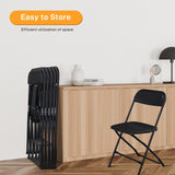 6pcs Injection Molding Classic Garden Plastic Folding Chair Black 02305977