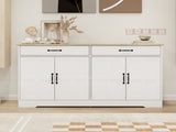 55.91" Large Farmhouse Buffet Cabinet Storage Sideboard with 2 Drawers and 4 Doors for Dining Living W282138080