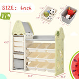 Kids Toy Organizer with 14 Bins, Multi-functional Nursery Organizer Kids Furniture Set Toy PP300104AAF