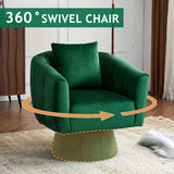 360&deg Swivel Accent Chair, Modern Velvet Fabric Living Room Armchair with Fluffy Cushions, Comfy 41230731