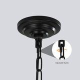 (Same as W1340142527/L1018-B) 8-Lights Black Lantern Tiered Pendant Light Fixtures, Industrial W1340P206662