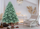 Artificial 7ft Blue green Tint Christmas Tree with 1845 PE/PVC Mixed Branch Tips, memory wireiron 02735955