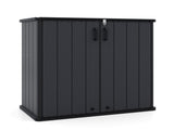 23.5 Cu.ft Outdoor Storage Shed with Lockable Door, PP HDPE Horizontal Garden Tool Cabinet - Black 55373418