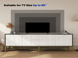 Modern Black and White Color Scheme Press Design 4 Door Cabinet, Living Room TV Stand T3609P347452