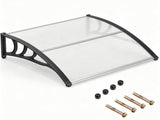 39"x30" Modern Polycarbonate Window Door Awning, UPF50 Waterproof Windproof Outdoor Patio Canopy 61837342
