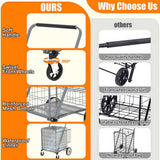 Bigger Super Jumbo Shopping Cart,Grocery Cart on Wheels, Foldable Utility Shopping Carts with Double 11211682