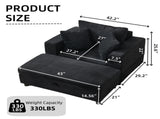 Chaise Lounge Chair with Removable Ottoman Accent Sofa Bed Upholstered Sleeper Couch Bed with W1170P353044