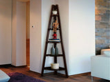 5-Shelf Corner Ladder Bookcase-Espresso 13346292