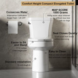 4.8 LPF 1.28 GPF Siphonic Two-Piece Toilet, Side Single Flush, CUPC, Watersense, ADA Height, Gloss W3192P279681