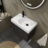 24 Inch Bathroom Vanity with Ceramic Basin, Wall Mounted Floating Vanity Sink Combo, Wooden Storage W1972P190342