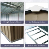 8ft x 6ft Outdoor Metal Storage Shed with Window Grey 02935286