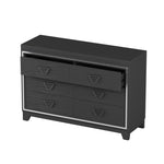 ZUN Elegant Dresser with Metal Handle and Sparkling Shiny Decoration, Storage Cabinet with 6 Drawers for WF531201AAB