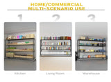 4-tier, adjustable shelf spacing, with adjustable feet and wheels, iron display stand, 150*60*192cm, 26867102
