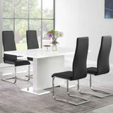 Black and Chrome High Back Side Chairs B062P145438