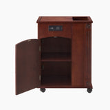 Powered Traditional End Table with Charging Station, Narrow Side Table with USB Ports and Outlets, W1693P227261
