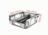 6-Pack Plastic Storage Bin 11" x 11" x 5", Hanging Stackable Organizer Bin, Heavy Duty Stacking 02207434