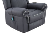 Domana Dark Blue Polished Microfiber Power Nirion Recliner with Lift, Heating& Massage Chair B2726P242436
