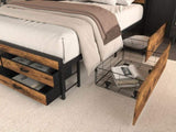Full Size Bed Frame with 8 Storage Drawers, LED Headboard with Charging Station, Metal Platform Bed W2129P269874