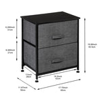 ZUN 2 Drawers -Night Stand, End Table Storage Tower - Sturdy Steel Frame, Wood Top, Easy Pull Fabric 89761690