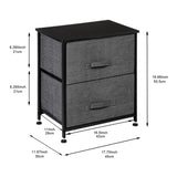 ZUN 2 Drawers -Night Stand, End Table Storage Tower - Sturdy Steel Frame, Wood Top, Easy Pull Fabric 89761690