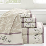 ZUN Embroidered Cotton Jacquard 6 Piece Towel Set B03598777