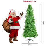 7ft artificial Christmas tree, 1028 branches, 84 inches high, flame retardant PVC, Green 00440339