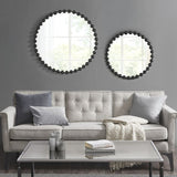 ZUN Beaded Round Wall Mirror 36"D B03599370