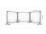 6x6 ft 3-Panel Welding Screen, Flame-Resistant Vinyl Welding Curtain with Frame & 12 Swivel Wheels 15587588