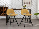 Porth Fabric Kitchen 28.25" Counter Height Stools, Set of 2, Yellow T2574P165090