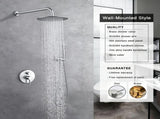 Shower System Shower Faucet Combo Set Wall Mounted with 10" Rainfall Shower Head and handheld shower 37654644