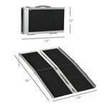 ZUN 4' Threshold Ramp,Portable Wheelchair Ramp,Carpeted Foldable Handicap Ramp 03178535