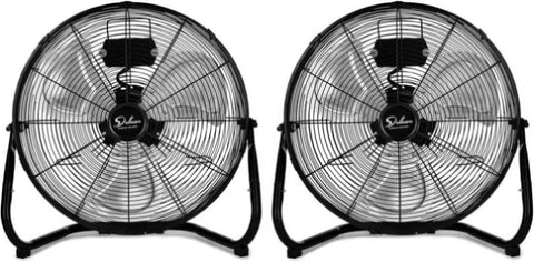 ZUN 12 Inch 3-Speed High Velocity Heavy Duty Metal Industrial Floor Fans, Black, 2 Pack W1134P237559