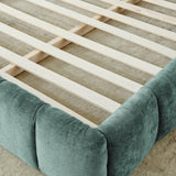 King size Upholstered Bed Frame Thick Fabric, Chenille Fabric Grounded Queen Size Platform Bed W487P246687
