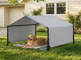 4*4*3.3FT Black iron pipe PVC coated polyester tarpaulin, waterproof and UV resistant, dark gray pet 06561748