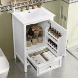 20" Bathroom Vanity with Sink, Bathroom Cabinet with A Door, Door Shelf Storage and Adiustable Foot N725P192821K
