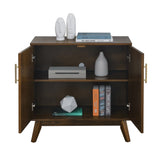 Mid Century Modern Fluted Sideboard with Adjustable Shelves & Solid Wood Legs, Buffet W1801P195608