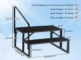 2 Step Ladder with Handrail, Swimming Pool Ladder Above Ground, 660 lb Load Capacity RV Steps with 42354588