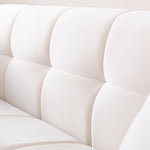 ZUN WKS13 Mid-century modern style: simple white sofa, small square design, velvet fabric texture W2085P173252