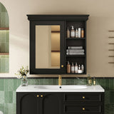 30'' x 28'' Bathroom Medicine Cabinet with Mirror, Wall Mounted Mirror Cabinet with Storage N710P209425B