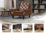 Wood Frame Armchair, Modern Accent Chair Lounge Chair with Sturdy Wood Legs for Living Room Bedroom 07199279