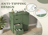 Forest Green, MDF with paint and melamine veneer, vertical stripes, 56*30*82.5cm, 4 drawers, 1 door, 91413653