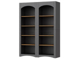 ON-TREND Free Standing 5 Tier Bookshelves, Bookcases Set of 2, Farmhouse Two-Tone Storage Cabinet N721P245734E