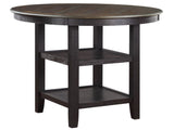 Brown and Black White Finish 1pc Counter Height Table with 2x Display Shelves Transitional Style B01155791