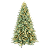 Artificial 8ft Blue green Tint Christmas Tree with 2458 PE/PVC Mixed Branch Tips, 650L warm white 19420210