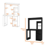 Palisades Computer Desk with Hutch and Storage Shelves Black B062111732