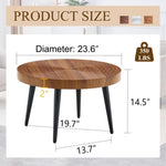 ZUN Natural Wood Grain Texture Round Coffee Table - Diameter 23.6 Inches.Exquisite Suction Molding W2920P226078