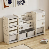 Kids Toy Storage Organizer 8 storage cabinet Removable Toy Bins, 4-Tier Book organizers Storage and W509P227267