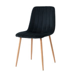 ZUN Indoor black velvet dining chair, modern kitchen dining chair backrest, upholstered side chair W210P184208